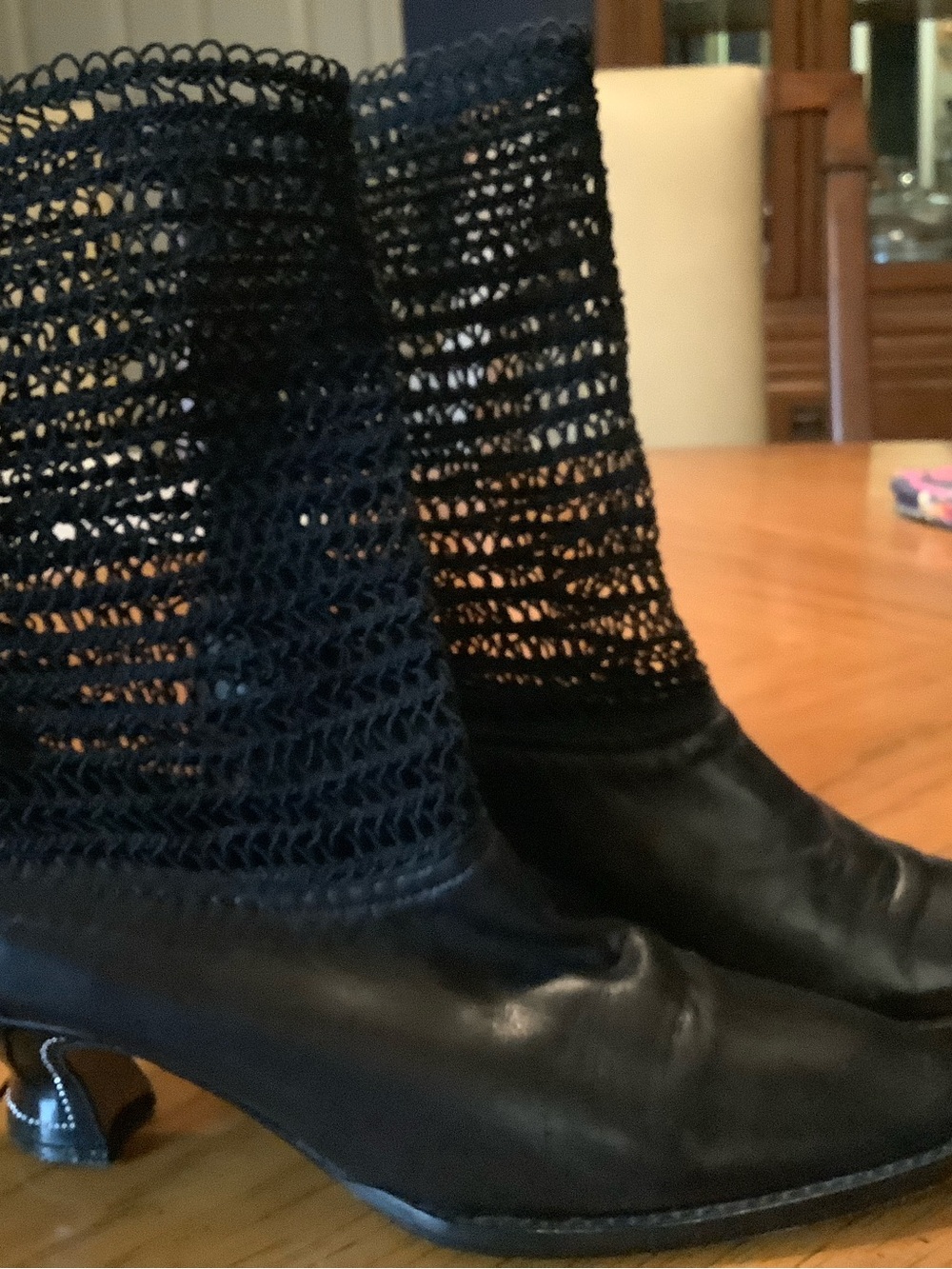Philippe Model Paris Black Knit Top Ankle Kitten Heeled Boots. - Picture 3 of 11